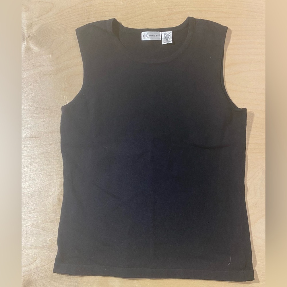 Kim Rogers Elegant Black Sleeveless Top Medium (QS)